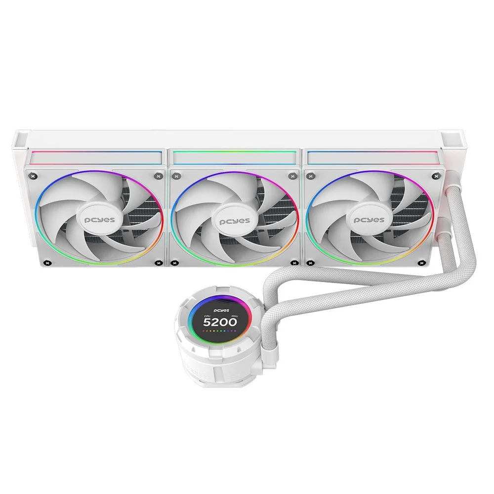 Water Cooler PCyes Vision 360mm White Ghost - Tela Lcd 2,1". Water Cooler PCyes Vision 360mm White Ghost - Tela Lcd 2,1".