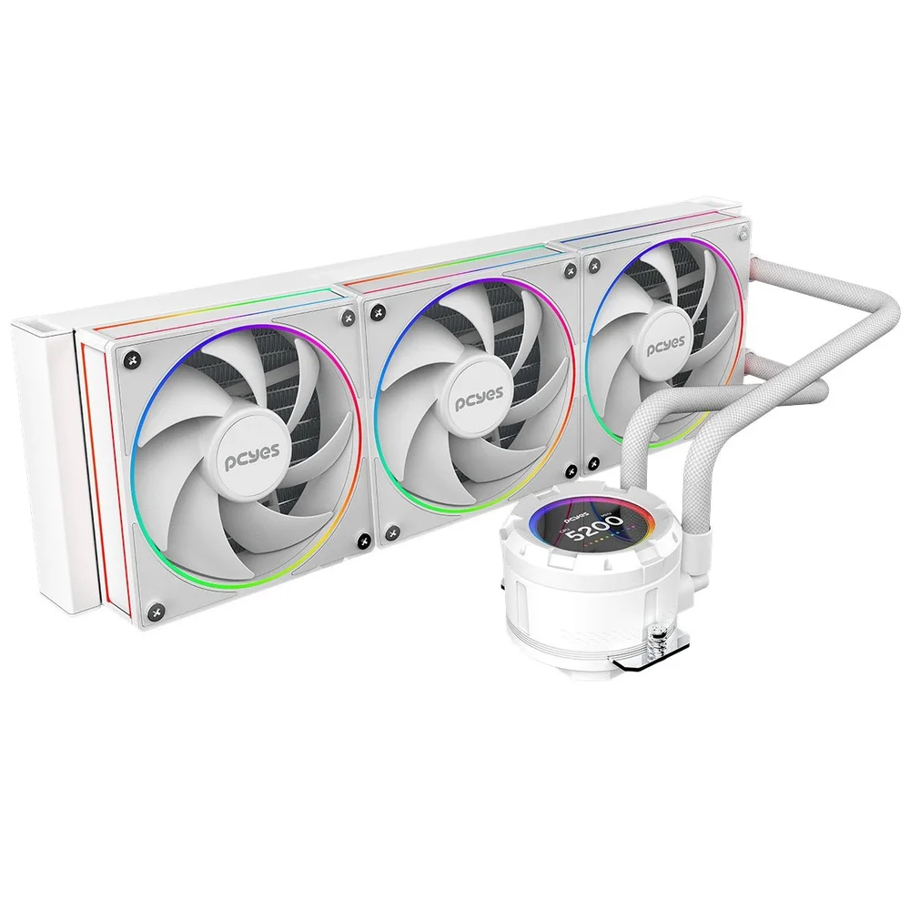 Water Cooler PCyes Vision 360mm White Ghost - Tela Lcd 2,1". Water Cooler PCyes Vision 360mm White Ghost - Tela Lcd 2,1".