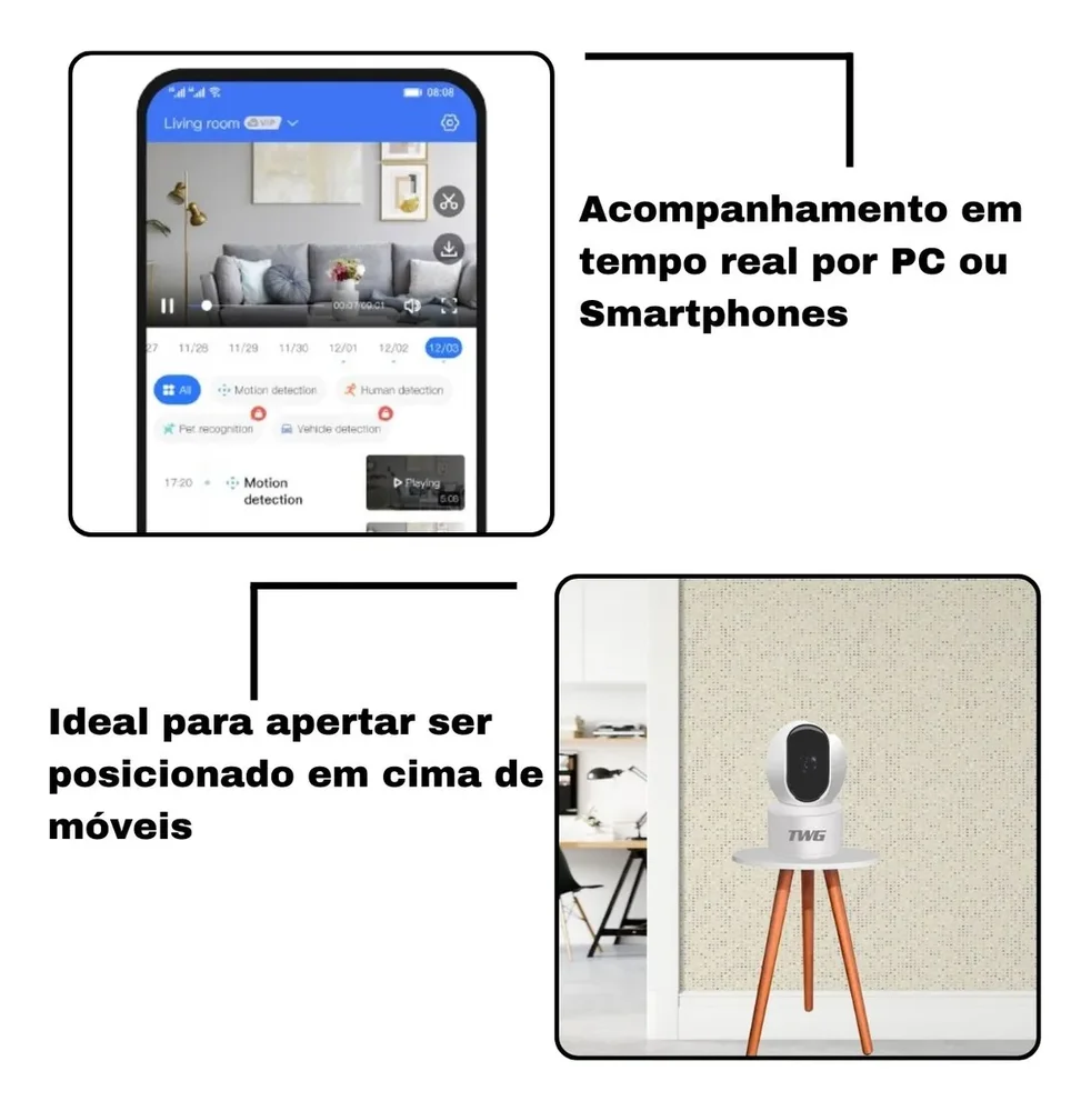 Camera Wifi Inteligente 2mp Tw-9500 Rb .
