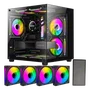 Gabinete Gamer Aquário Gb1796 Com 4 Cooler Fan LED RGB - Hayom