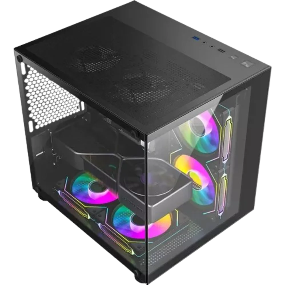 Gabinete Gamer Aquário Gb1796 Com 4 Cooler Fan LED RGB - Hayom Gabinete Gamer Aquário Gb1796 Com 4 Cooler Fan LED RGB - Hayom