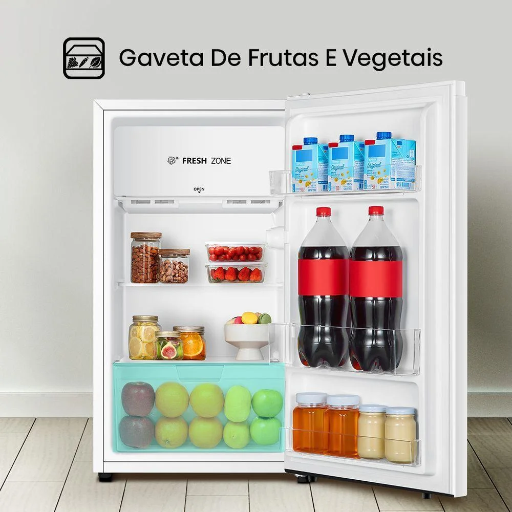 Frigobar Hisense 90 Litros Porta Reversível 1 Porta Rr121nw3a-rr121nw2abranco 110v.