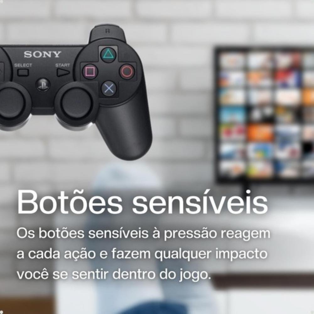 Kit 2 Controle Joystick Compativel Ps3 + Cabo Carregador Nf Kit 2 Controle Joystick Compativel Ps3 + Cabo Carregador Nf