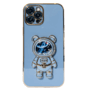 Capa Com Suporte De Astronauta Galvanizado Compatível Com Iphone Modelo:14 Plus;cor:azul