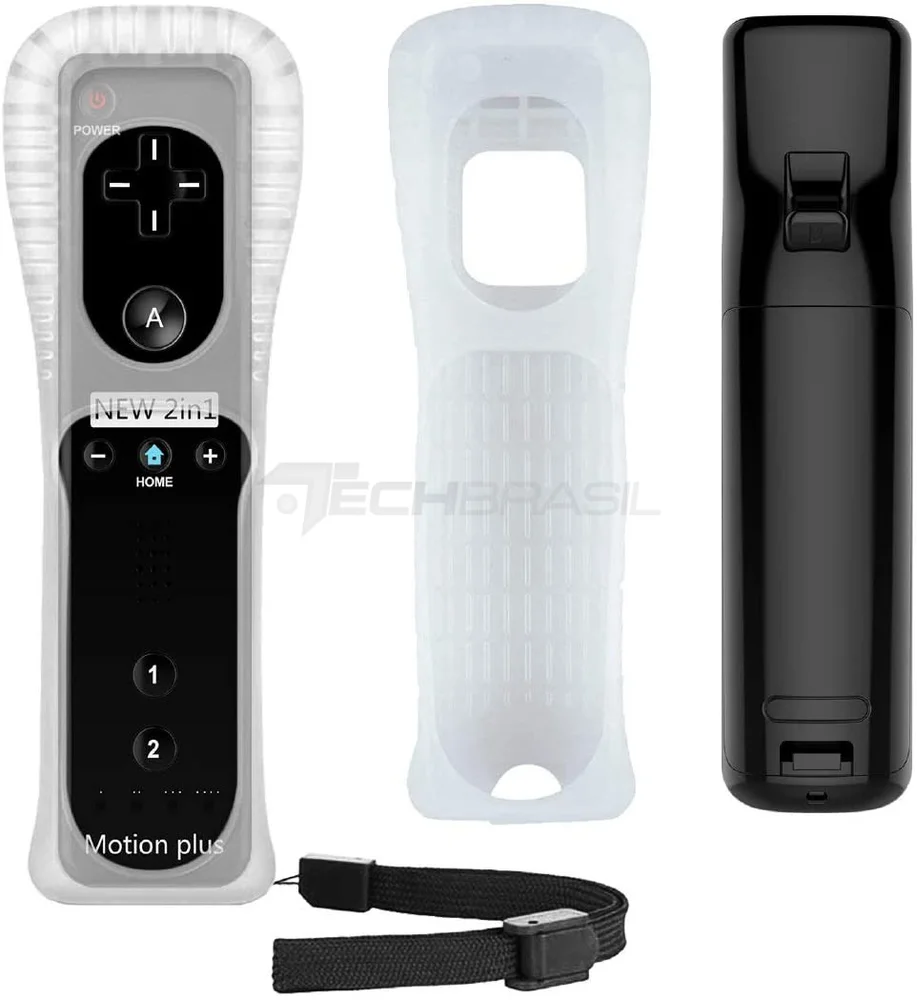 Controle Wii Remote Plus + Nunchuk Compatível Com Nintendo Wii E Wii U Preto.