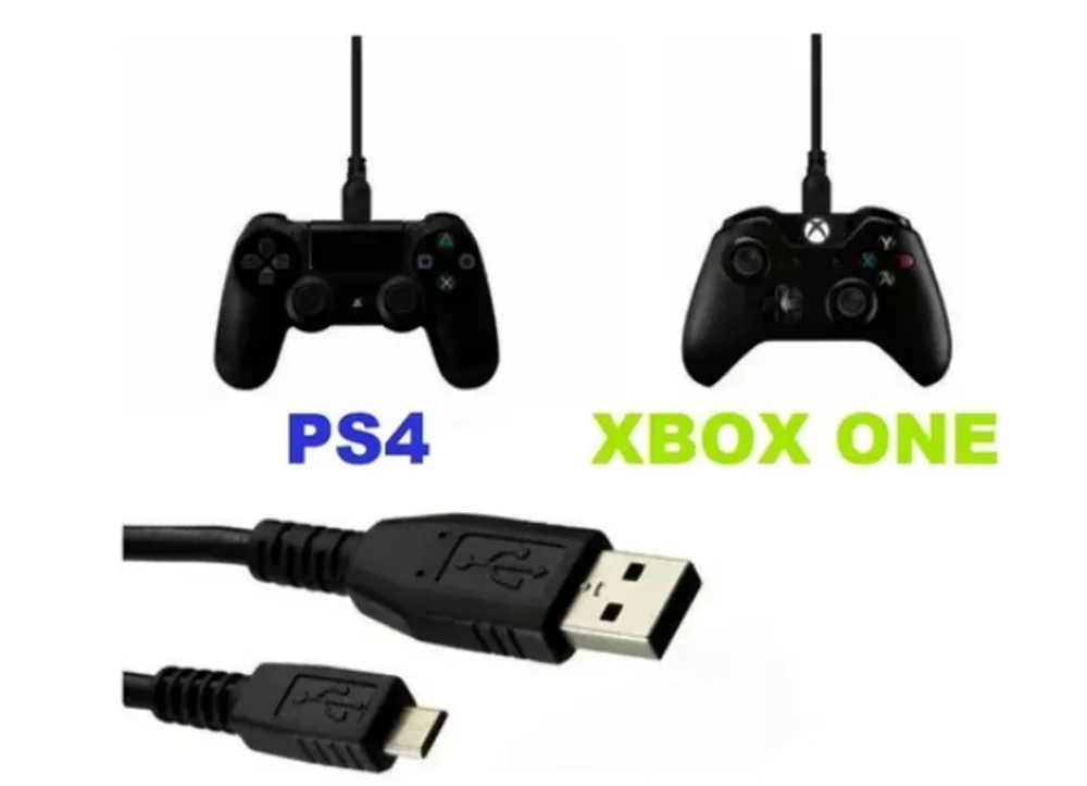 Cabo Carregador V8 Usb Para Controle De Playstation 4 e Xbox One Cabo Carregador V8 Usb Para Controle De Playstation 4 e Xbox One