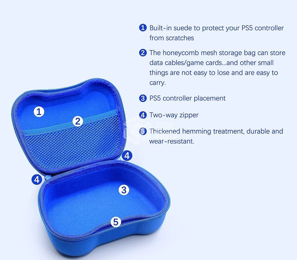 Case Estojo Para Controle Playstation 5 Ps4 Ps3 XBOX 360 One Series Nintendo Switch Azul