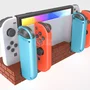 Dock Base Estação De Carregamento Para 4 Controle Joy-con De Nintendo Switch Lite OLED - Armazenamento Para 8 Jogos Marr