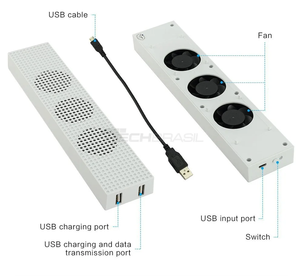 Cooler Hub Usb Para XBOX One Slim Exautor De Calor Refrigeração Cooler Hub Usb Para XBOX One Slim Exautor De Calor Refrigeração