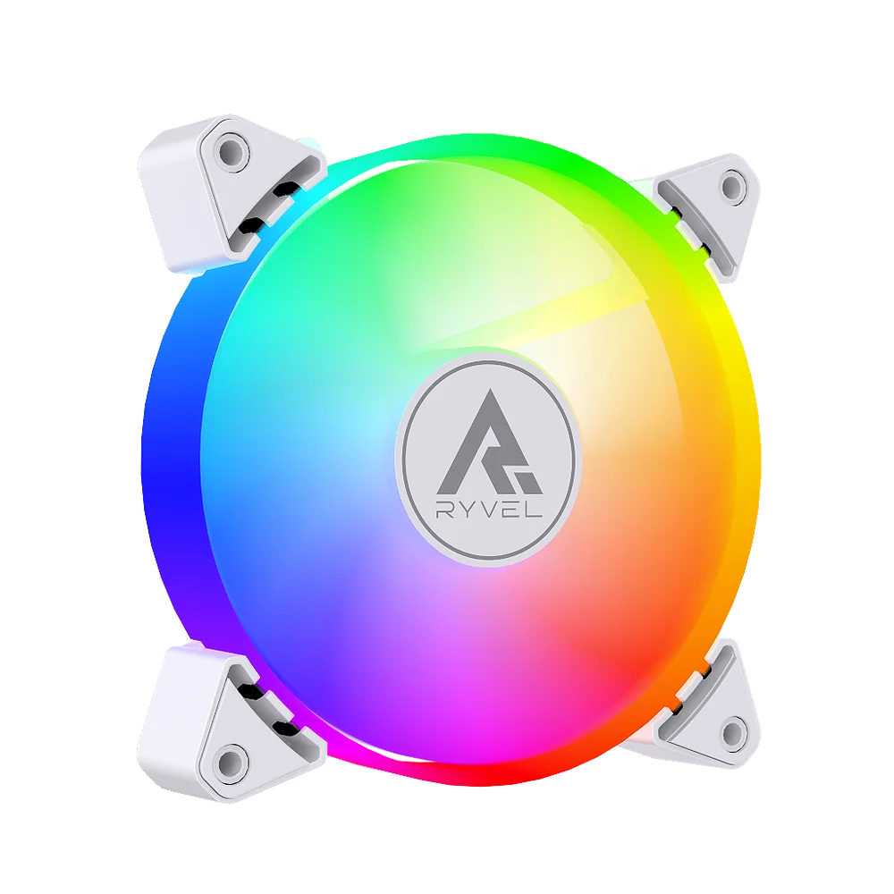 Cooler Fan Ryvel 120mm ARGB 5v Snowy Branco. Cooler Fan Ryvel 120mm ARGB 5v Snowy Branco.