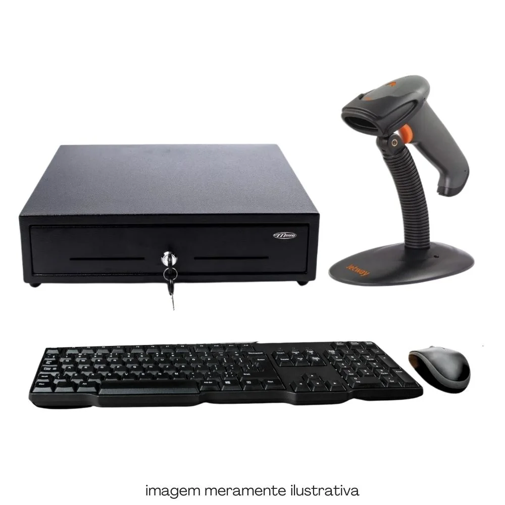 Kit Automação Pdv Tob Intel I3 4ªg 16gb SSD 480GB Win10 Rede S/fio Teclado Mouse Gaveta Dinheiro Impressora Térmica Leitor Código De Barras