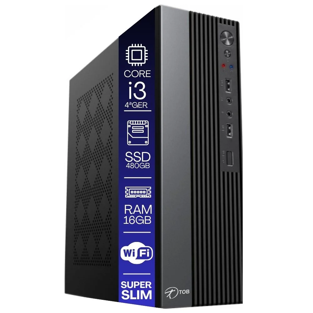 Kit Automação Pdv Tob Intel I3 4ªg 16gb SSD 480GB Win10 Rede S/fio Teclado Mouse Gaveta Dinheiro Impressora Térmica Leitor Código De Barras
