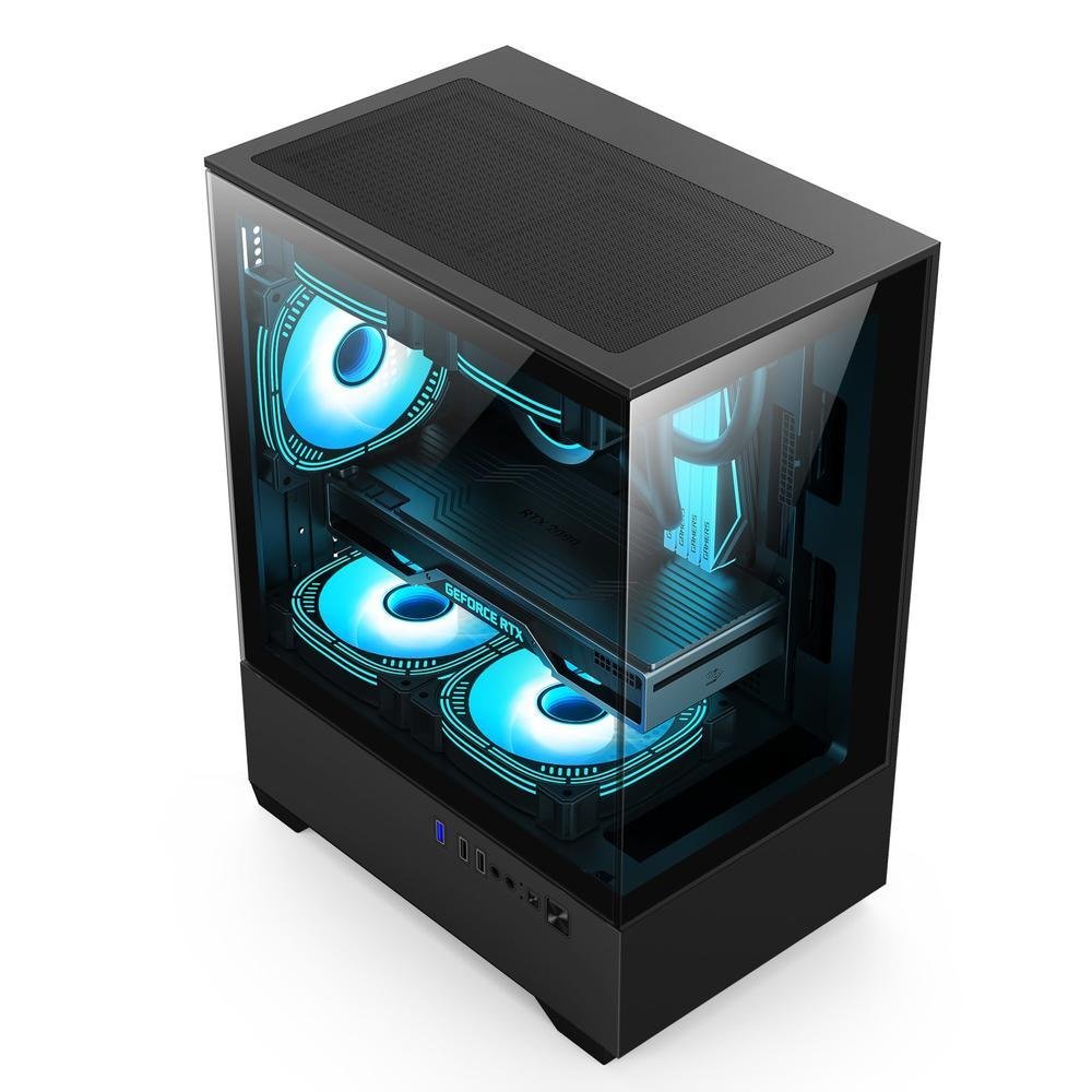 Gabinete Gamer Alligator Shop Aquario Scale Mid Tower Lateral E Frontal Em Vidro Temperado Alsgb-scl-bk Gabinete Gamer Alligator Shop Aquario Scale Mid Tower Lateral E Frontal Em Vidro Temperado Alsgb-scl-bk