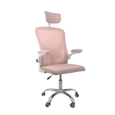 Cadeira De Escritório Diretor Oficial Vegas Com Apoio - Rosa Branco