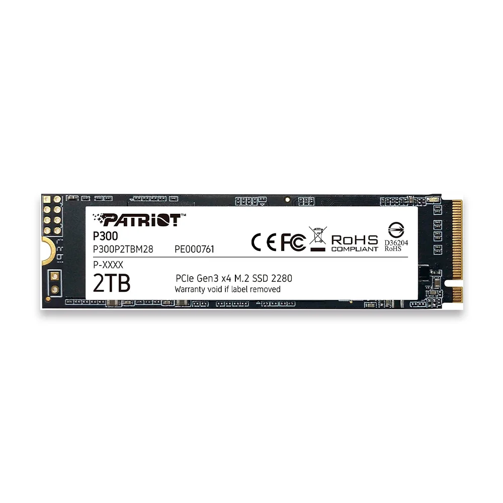 SSD Patriot P300, 2tb, M.2 Nvme 1.3, Leituras: 2100mb/s E Gravações: 1650mb/s - P300p2tbm28 - view 2