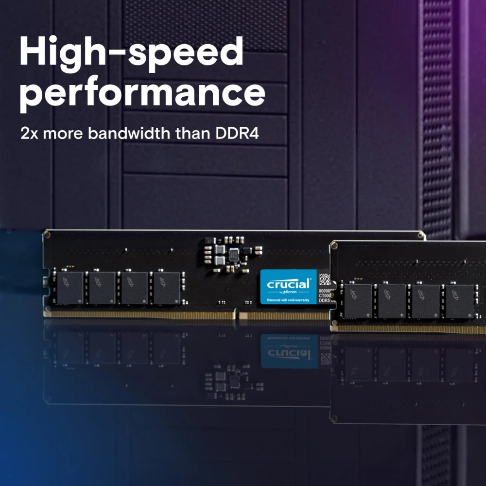 Memória Crucial 16gb Ddr5 5600mhz Ct16g56c46u5 Memória Crucial 16gb Ddr5 5600mhz Ct16g56c46u5