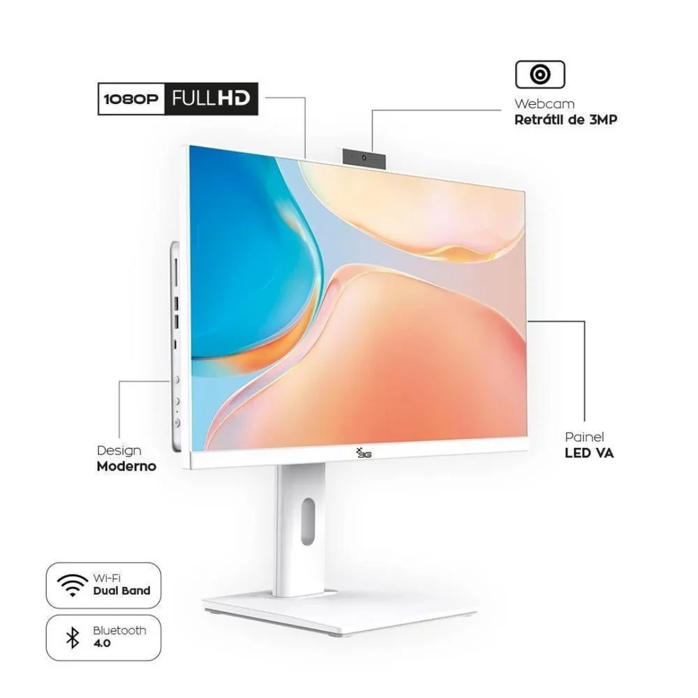 All In One Branco I5 8GB Ram SSD 960gb Tela 24'' Wifi Webcam em Campinas - foto 4