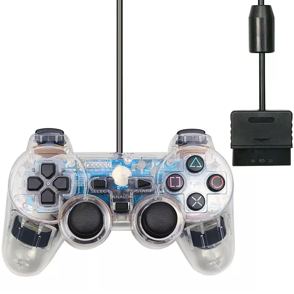 Controle Compatível Com Ps2 Doubleshock 2 Transparente A052 Cor:branco Controle Compatível Com Ps2 Doubleshock 2 Transparente A052 Cor:branco