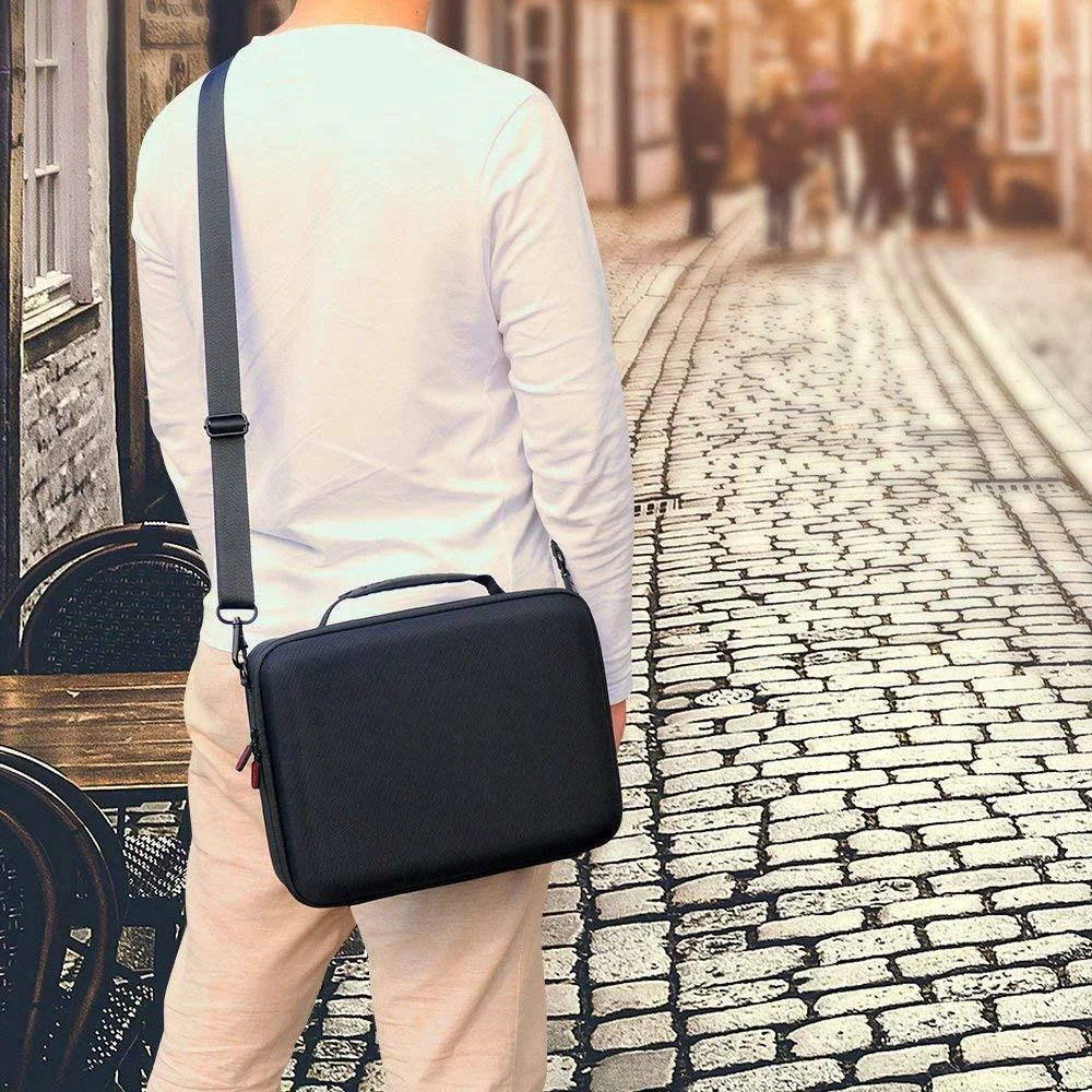 Bolsa Compatível Com Nintendo Switch OLED Maleta Viagem Preta Rígida Eva + Película De Vidro Premium + 4 Grips Mario Bolsa Compatível Com Nintendo Switch OLED Maleta Viagem Preta Rígida Eva + Película De Vidro Premium + 4 Grips Mario