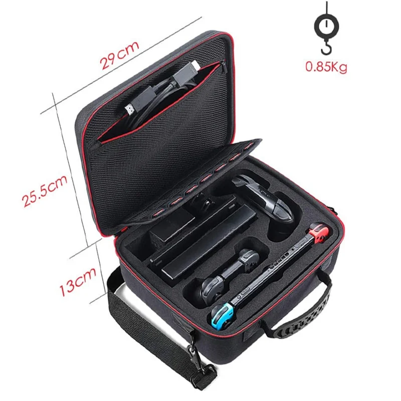 Bolsa Compatível Com Nintendo Switch OLED Maleta Viagem Preta Rígida Eva + Película De Vidro Premium + 4 Grips Mario Bolsa Compatível Com Nintendo Switch OLED Maleta Viagem Preta Rígida Eva + Película De Vidro Premium + 4 Grips Mario