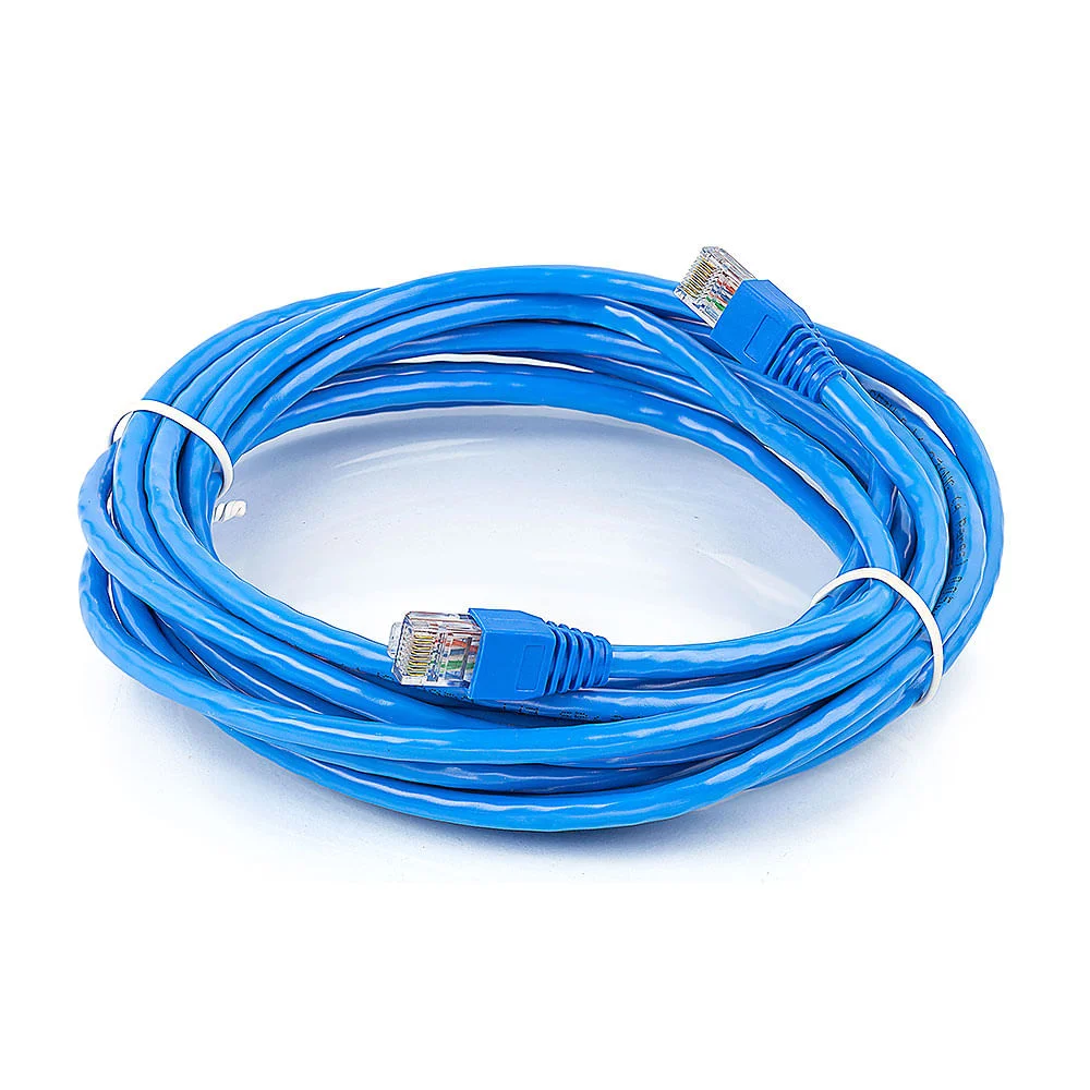 Cabo De Rede Patch Cord Cat5e Montado Azul - 55 Metros