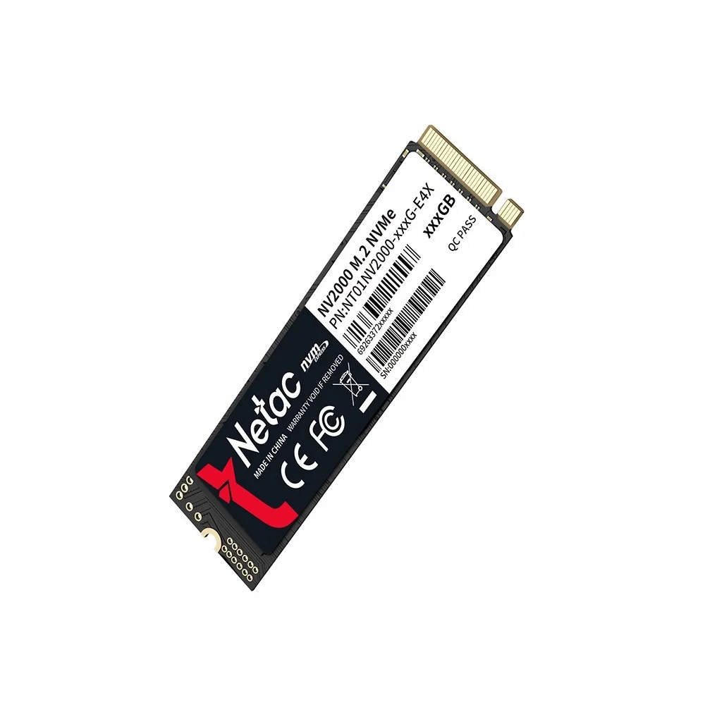 SSD Netac Nv2000 256gb Nvme M.2 2280 Leitura 2500mbs Gravação 1000mbs - Nt01nv2000-256-e4x