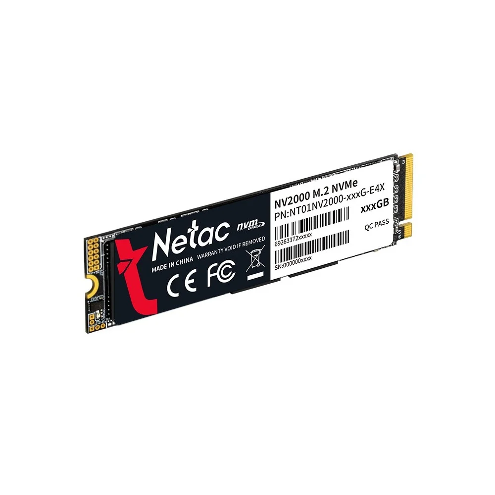 SSD Netac Nv2000 256gb Nvme M.2 2280 Leitura 2500mbs Gravação 1000mbs - Nt01nv2000-256-e4x