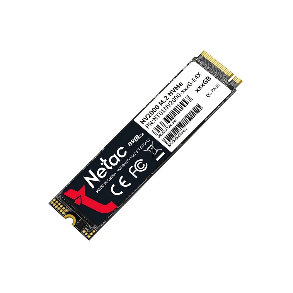 SSD Netac Nv2000 256gb Nvme M.2 2280 Leitura 2500mbs Gravação 1000mbs - Nt01nv2000-256-e4x