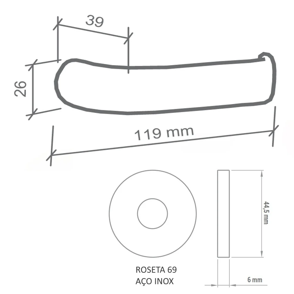 Fechadura Duna 2 Externa 55mm Cromo Acetinado M0915z R0069 Ez1750 Imab