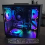 Gabinete Gamer Preto Aquário com 5 Fans RGB Inclusas Mini Tower para Placas Micro Atx Mini ITX Vidro Temperado
