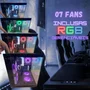 Gabinete Gamer Preto Aquário com 5 Fans RGB Inclusas Mini Tower para Placas Micro Atx Mini ITX Vidro Temperado