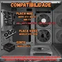 Gabinete Gamer Preto Aquário com 5 Fans RGB Inclusas Mini Tower para Placas Micro Atx Mini ITX Vidro Temperado