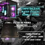 Gabinete Gamer Preto Aquário com 5 Fans RGB Inclusas Mini Tower para Placas Micro Atx Mini ITX Vidro Temperado