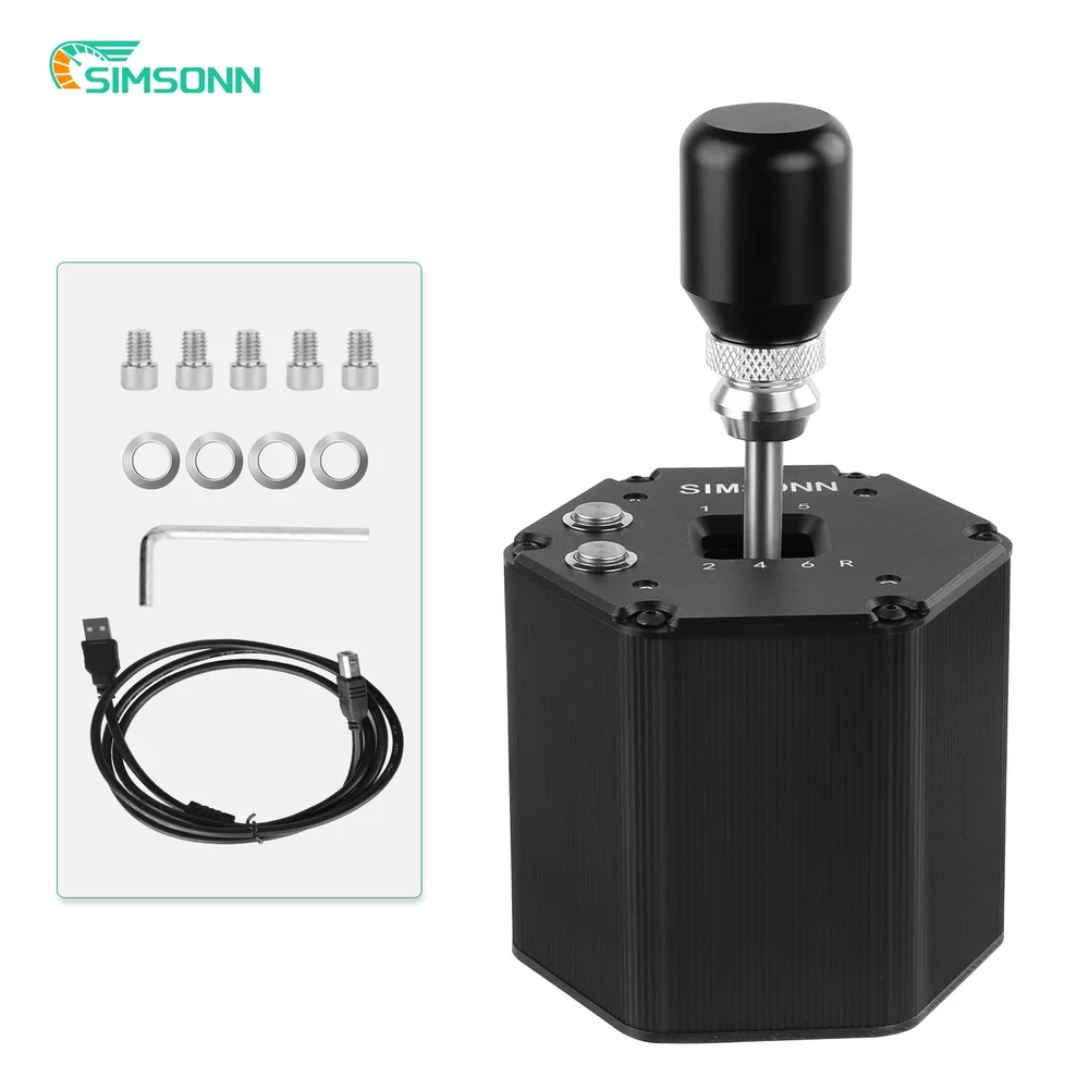 Câmbio Manual Hexagon Shifter 6 Marchas + R Simsonn Para PC Câmbio Manual Hexagon Shifter 6 Marchas + R Simsonn Para PC