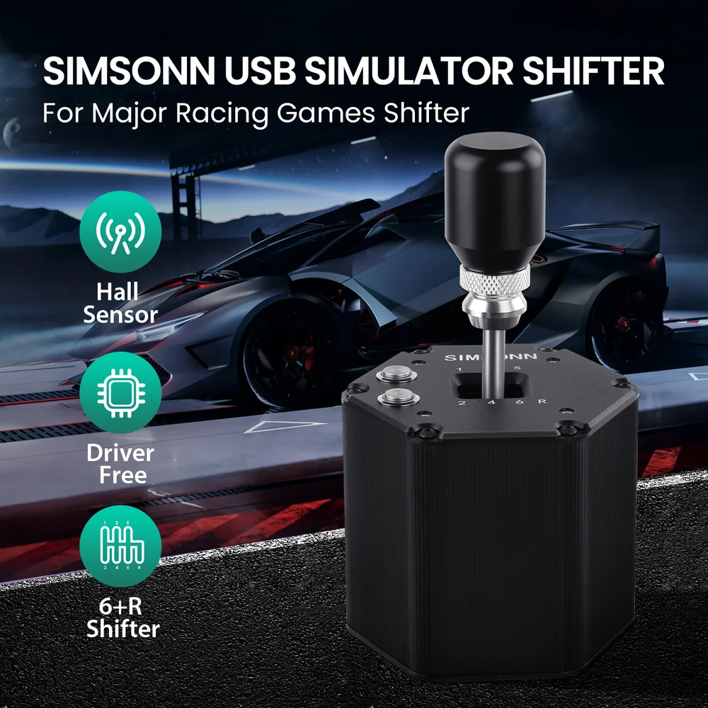 Câmbio Manual Hexagon Shifter 6 Marchas + R Simsonn Para PC Câmbio Manual Hexagon Shifter 6 Marchas + R Simsonn Para PC