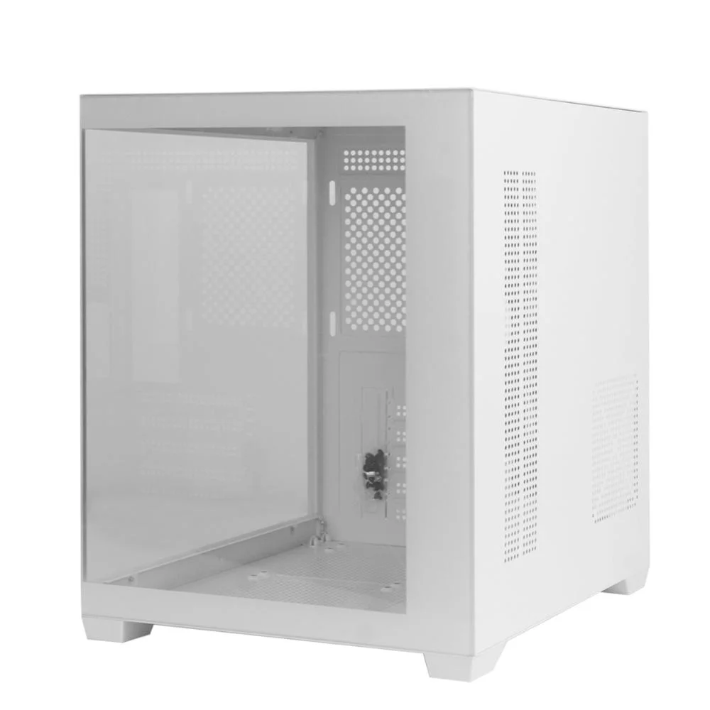 Gabinete Branco Gamer Mini Tower Vidro, 5 Slots De Expansão, Entrada Usb 3.0 P2, Painel Transparente, Home Office, Escritório