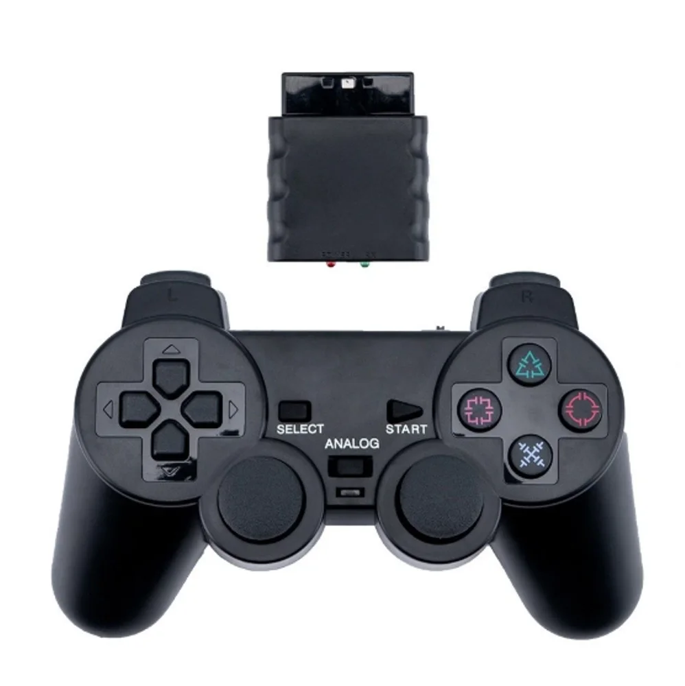 Controle sem Fio com Adaptador Compativel Playstation 2 Cor Preto Controle sem Fio com Adaptador Compativel Playstation 2 Cor Preto