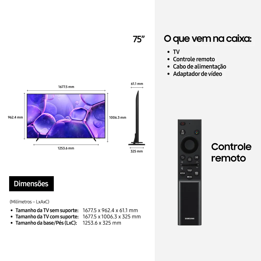 Samsung Smart Tv 75” Crystal Uhd 4k U8100f 2025, XBOX Cloud Gaming, Canais Gratuitos, Alexa 75” - view 5