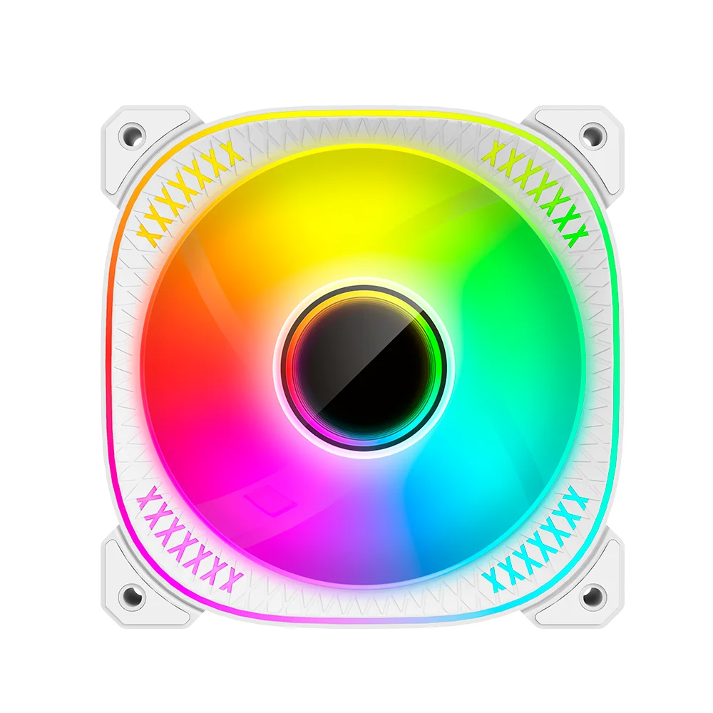Cooler Fan Reverse Ty1 Led Infinito, Pwm 4 Pinos, ARGB 5v 3 Pinos, 120mm, Branco, Coolmoon CM-TY1-W-R