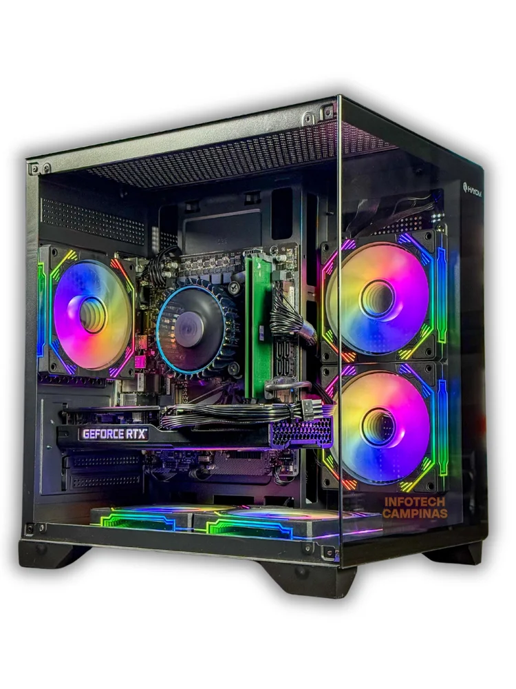 PC Gamer Black Intel i5 12400 | RTX 5060 Gddr7 | 32gb Ddr4 | SSD 1TB Nvme | Gabinete Aquario 5 Fans - A Nova Geração Dos Games - view 2