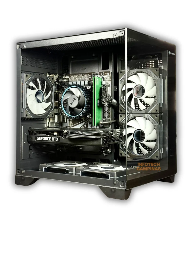 PC Gamer Black Intel i5 12400 | RTX 5060 Gddr7 | 32gb Ddr4 | SSD 1TB Nvme | Gabinete Aquario 5 Fans - A Nova Geração Dos Games - view 4