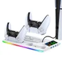 Base Cooler Para Ps5 Pro Slim Fat Suporte Dock Controles LED Iv-p5364