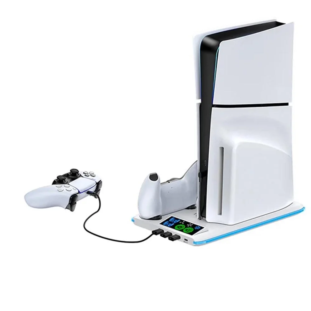 Base Cooler Para Ps5 Pro Slim Fat Suporte Dock Controles LED Iv-p5364