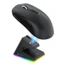 Mouse Gamer Sem Fio Attack Shark X6, 26000 Dpi, Paw3395, Tri-mode Com Dock Magnético, RGB, Preto