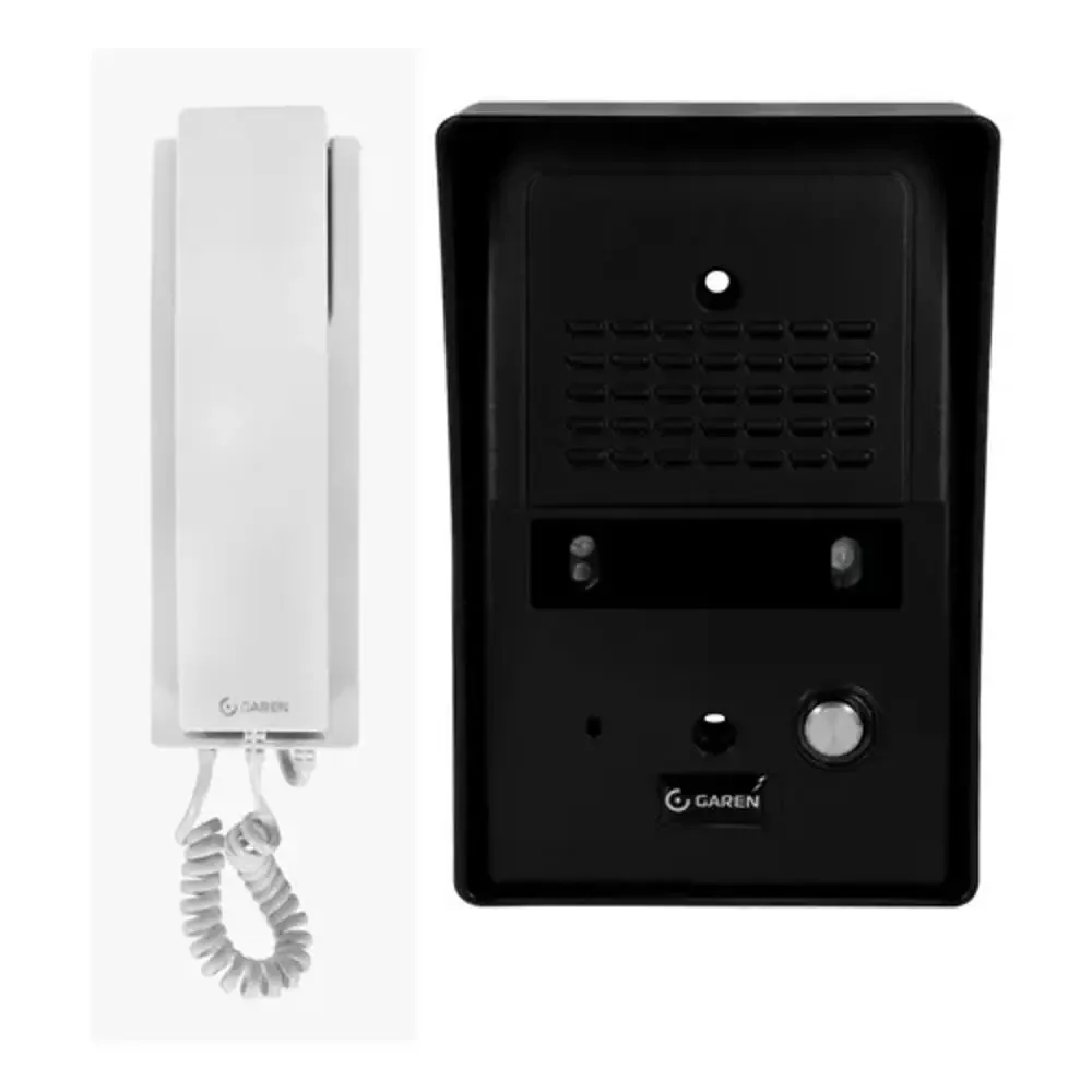Interfone Garen Pp Preto Abs + Monofone Branco Pe02pp-g Interfone Garen Pp Preto Abs + Monofone Branco Pe02pp-g