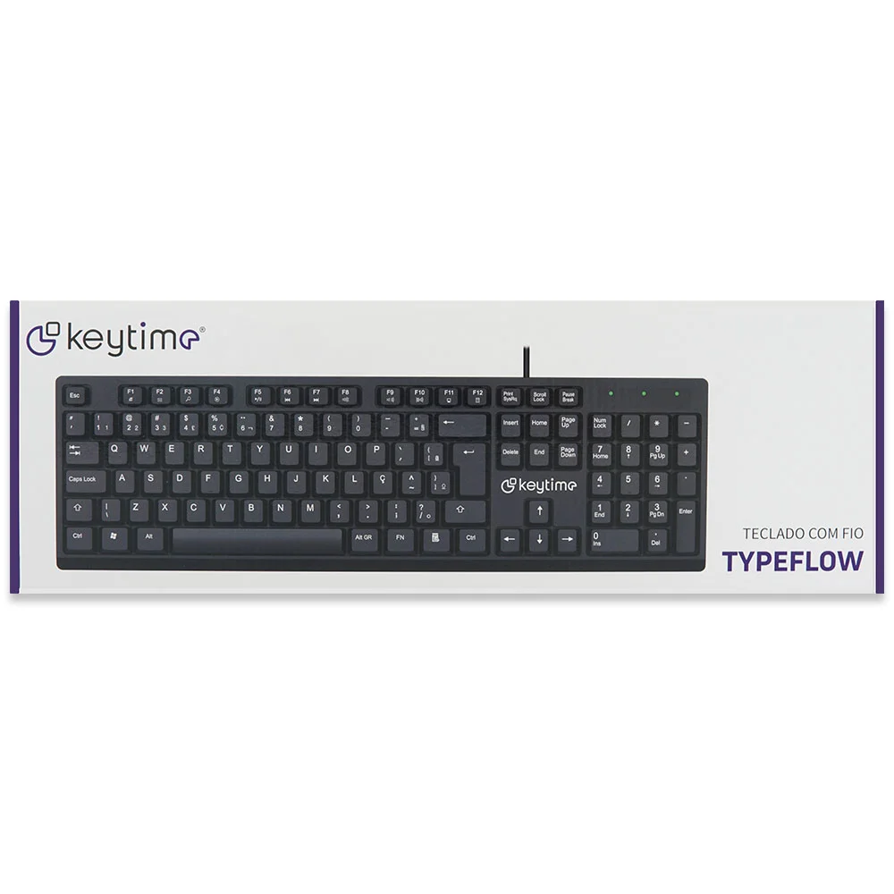 Teclado Usb Abnt2 Keytime Typeflow Preto KYT00009