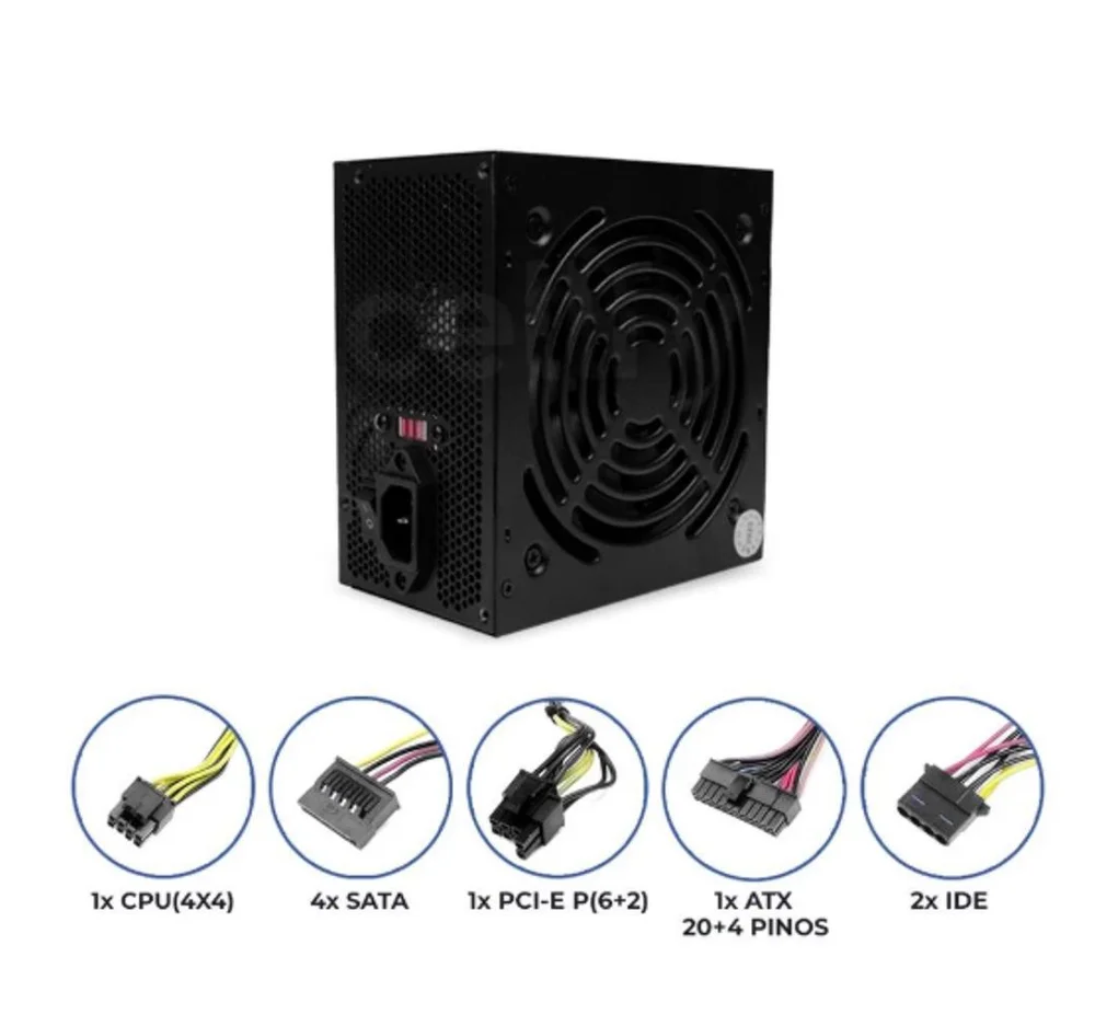 Fonte Alimentação Atx 650w Bivolt PC Computador Fonte Alimentação Atx 650w Bivolt PC Computador