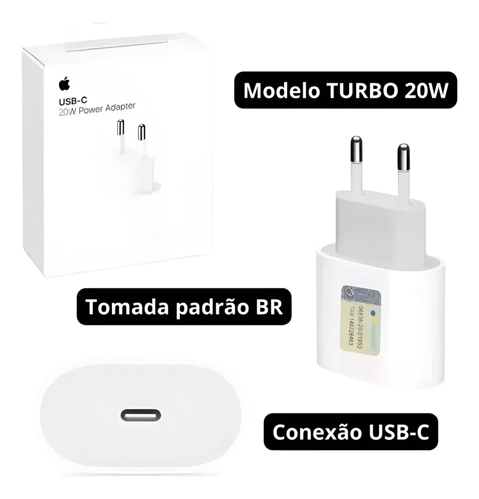 Carregador Usb-c De 20w Apple Branco - Muvu3bz/a.