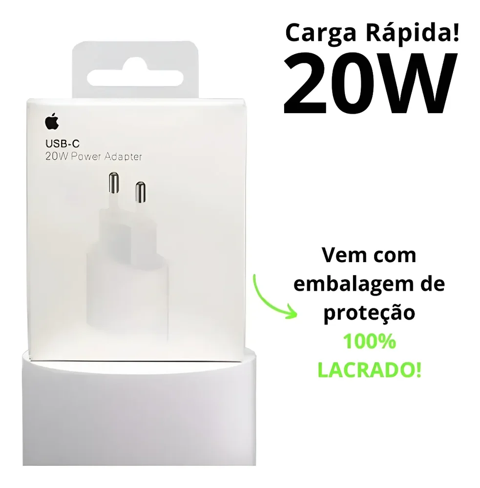 Carregador Usb-c De 20w Apple Branco - Muvu3bz/a.