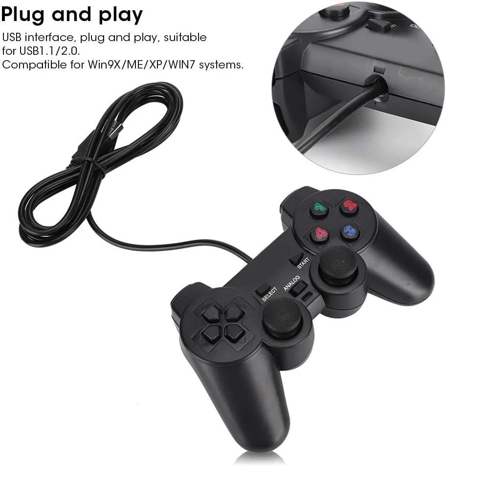 Controles Joystick Usb Formato Playstation Para PC Com Fio, Compatível Com Win98/2000/xp/2003/vista/windows 7 Controles Joystick Usb Formato Playstation Para PC Com Fio, Compatível Com Win98/2000/xp/2003/vista/windows 7